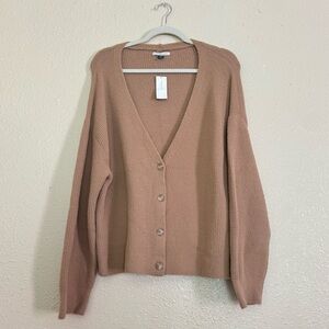 American Eagle Camel Tan Button Down Cardigan Sweater